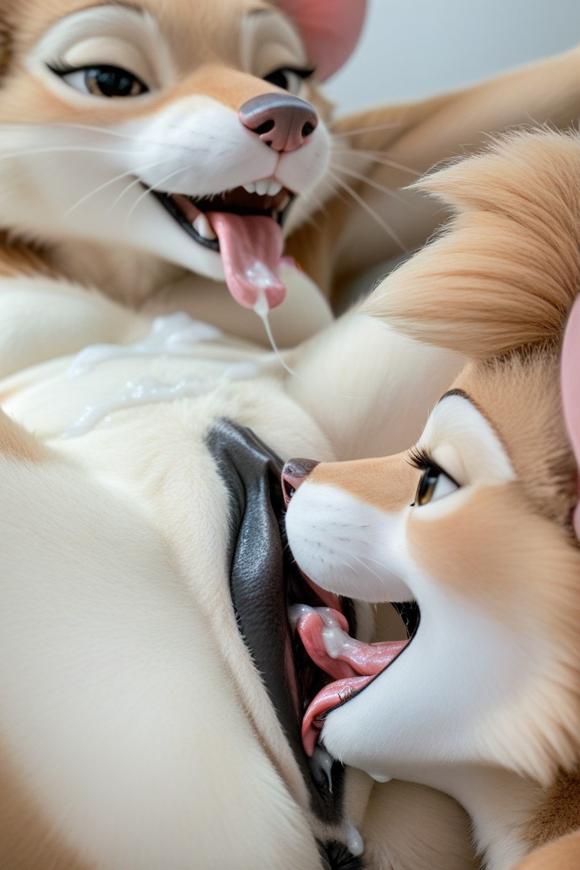 Nuzzeling, Dark Pussy, Close-up Pussy Licking Furry AI Porn