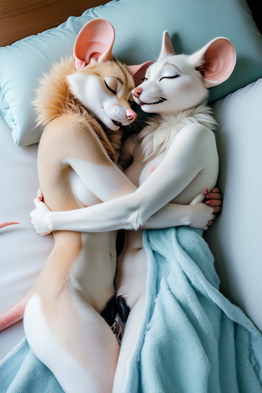 Hugging Close, Lying In Bed, Cum On Body Furry AI Porn