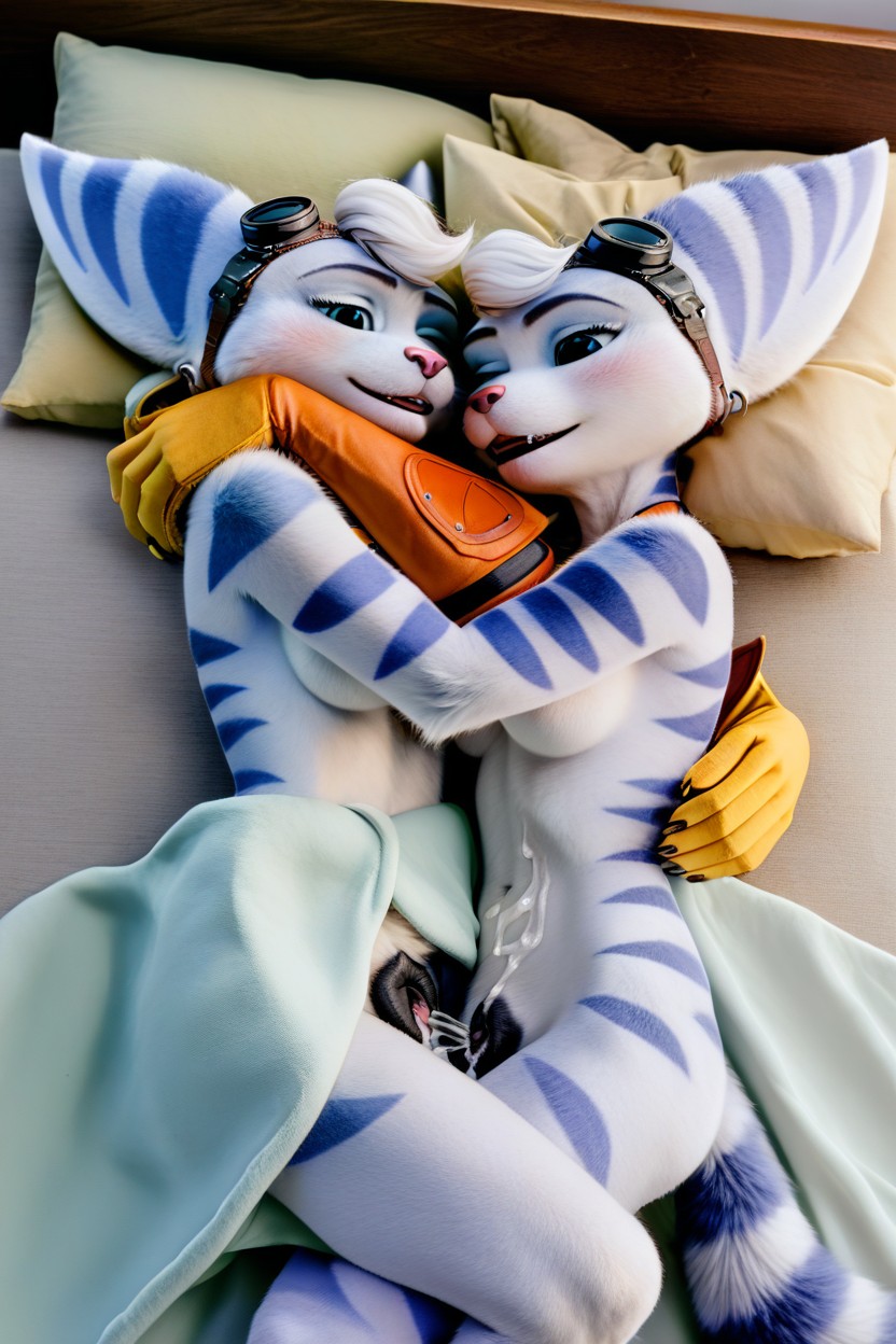 Cuddle, Burry Face In Neck, Twins Furry AI Porn