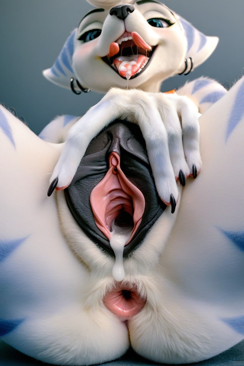 Dripping Pussy, Fit Body, Self Pleasure Furry AI Porn