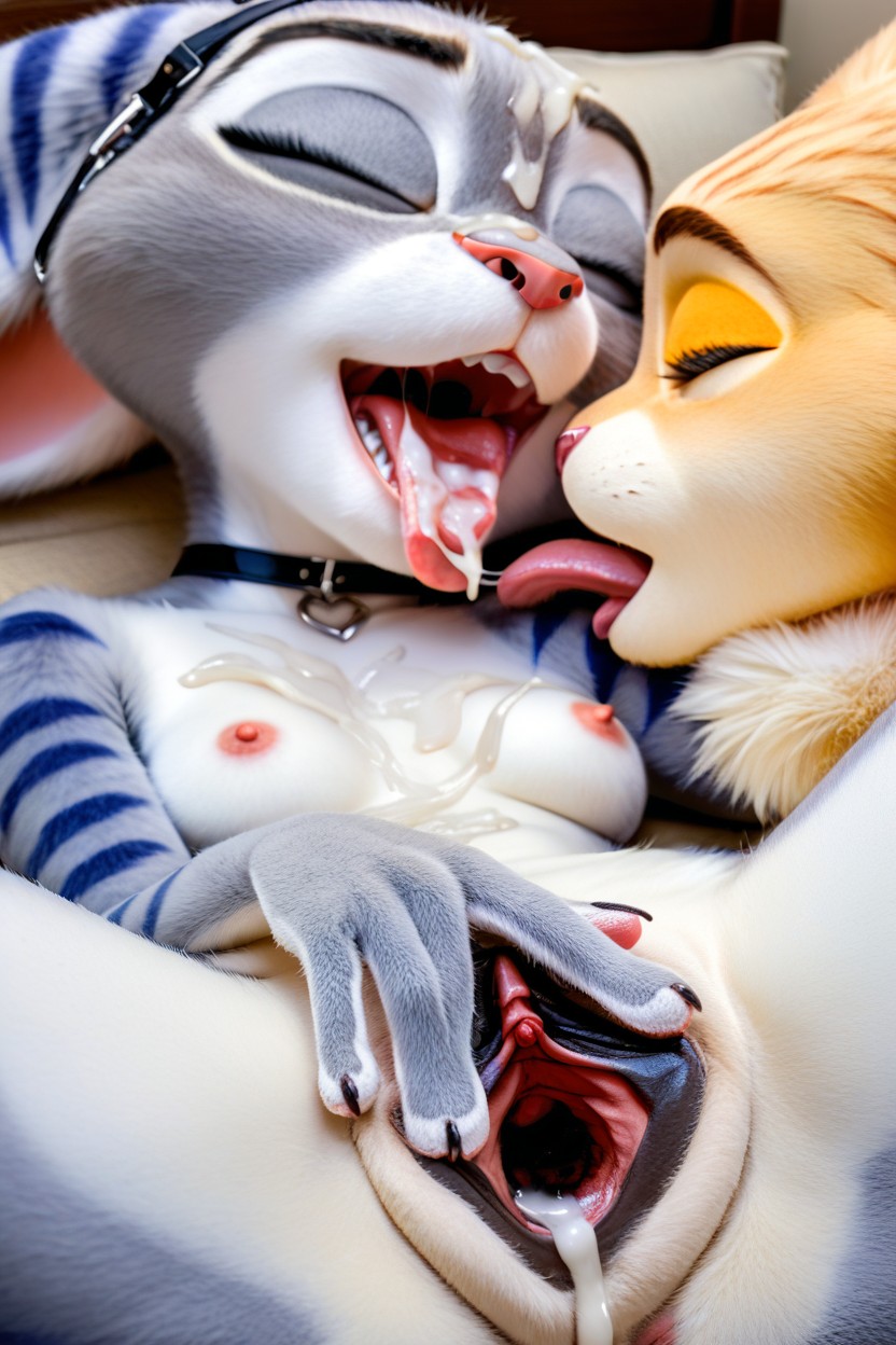 Presenting Pussy, Cum On Fur, Licking Creampie Out Of Pussy Furry AI Porn