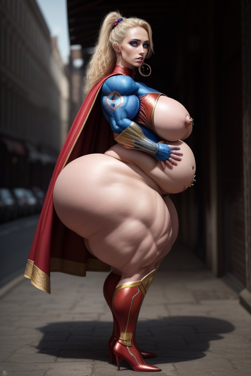 Muscular, Extremely Large Ass, Full Body AI Porn