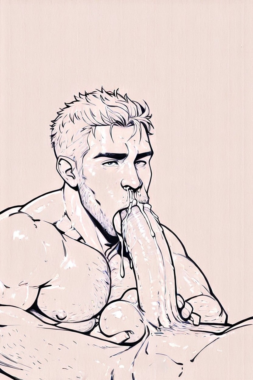 Slobbering, Wet, Cum AI Gay Porn