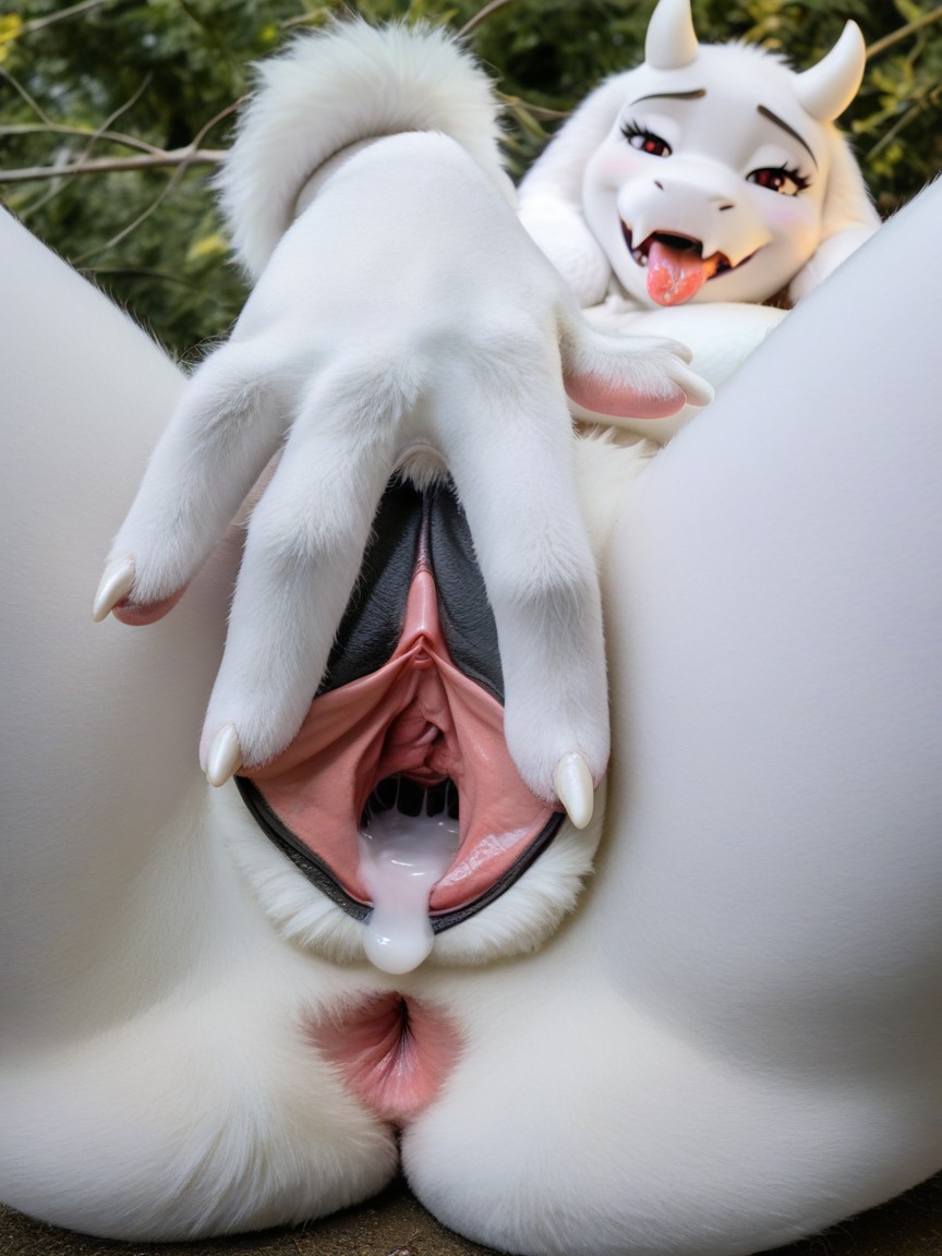 Squirting Orgasm, Toriel, Cum On Body Furry AI Porn