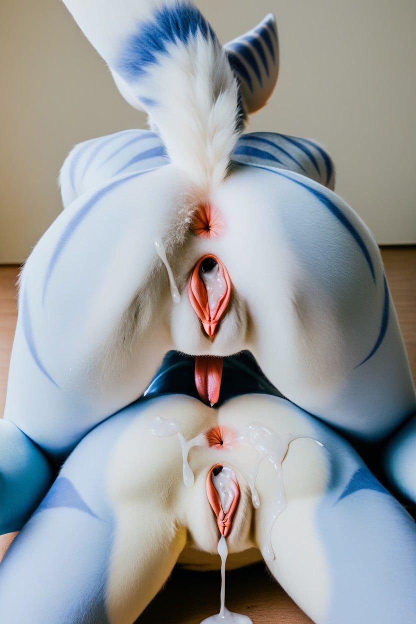 Tongue Licking, Rear View, Dark Pussy Furry AI Porn