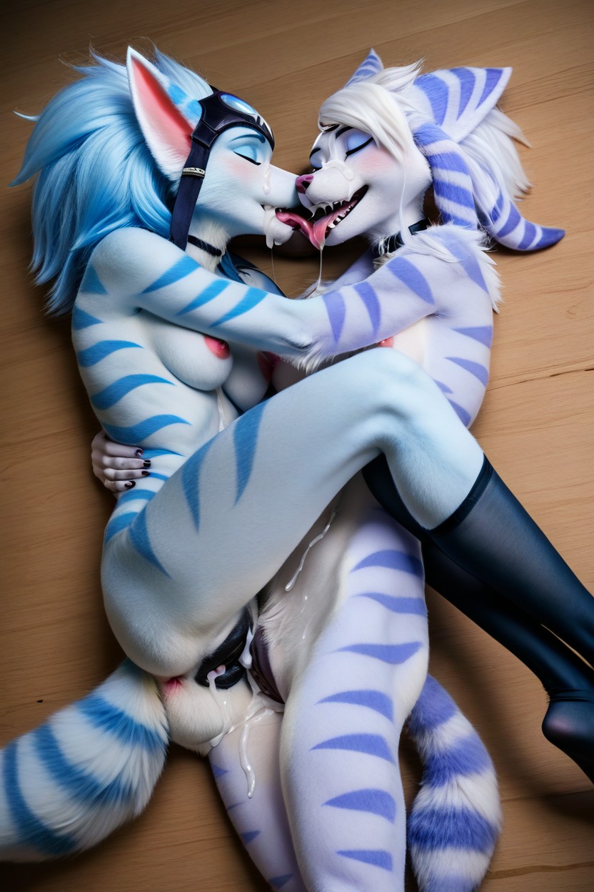 Sleeping Together, Tongue Licking, Small Ass Furry AI Porn