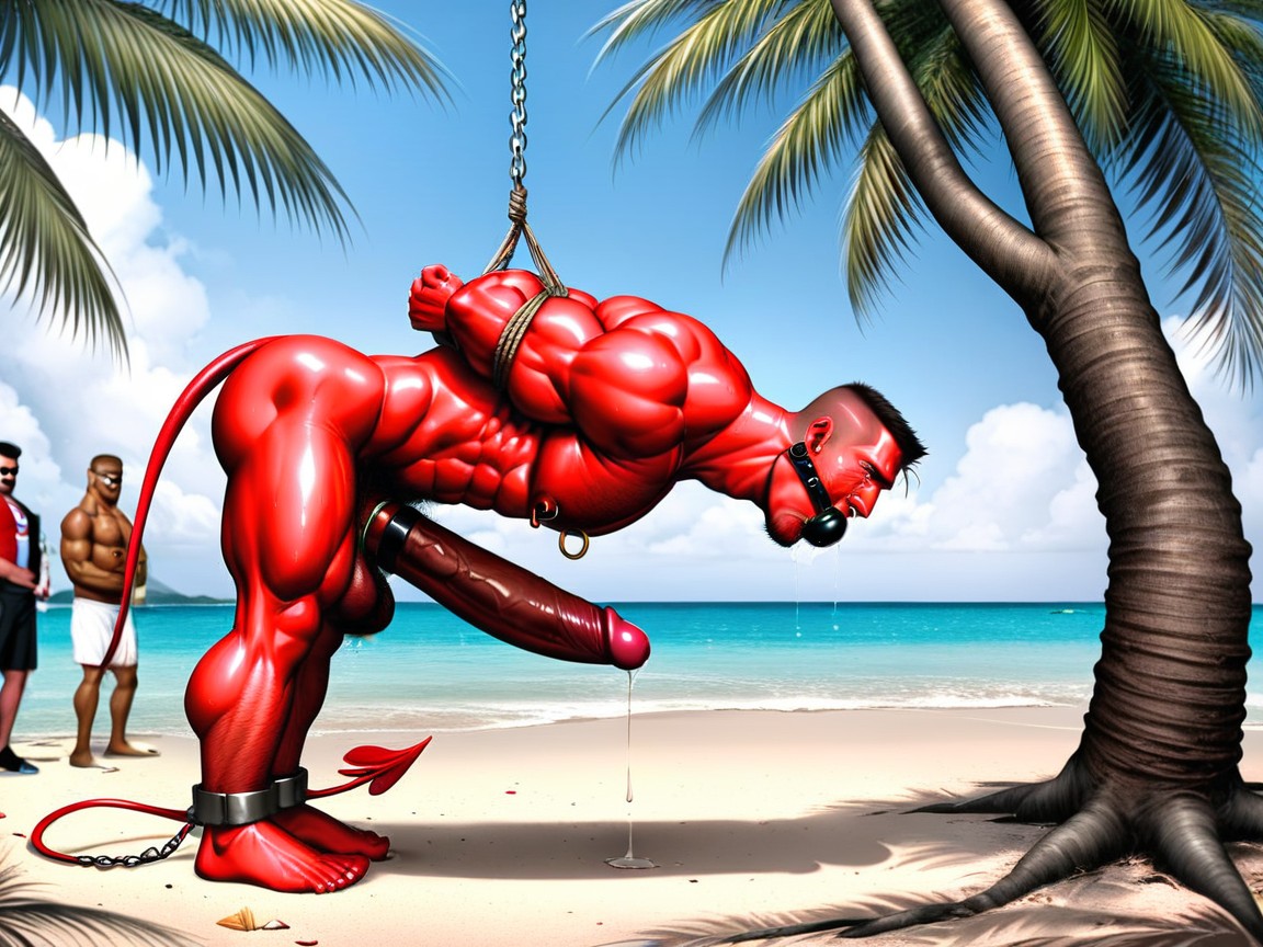 Beach, Crying, Earrings AI Gay Porn