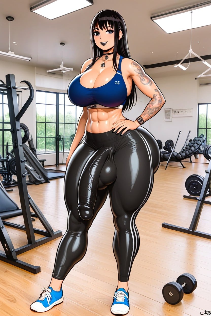 Sports Bra, Big Boobs, Gymwear Shemale AI Porn