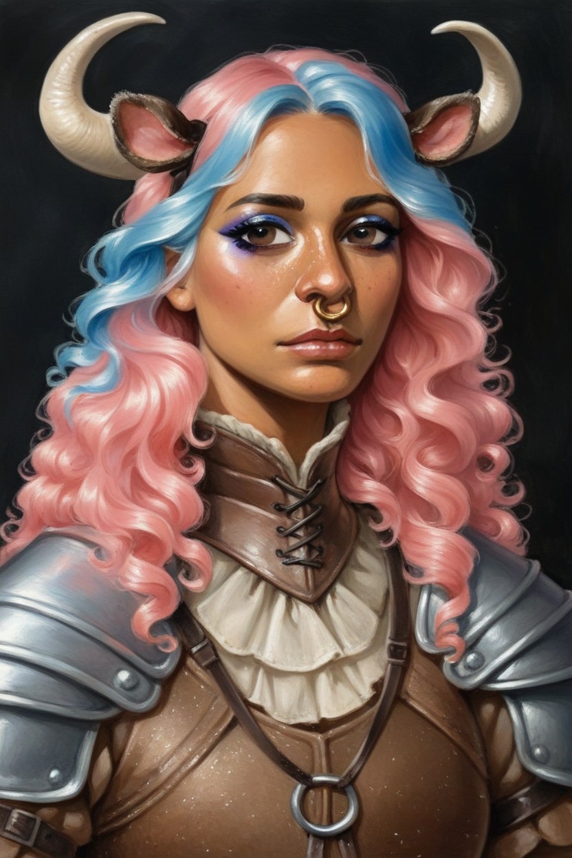 Portrait, Ram Horns, Nose Shemale AI Porn