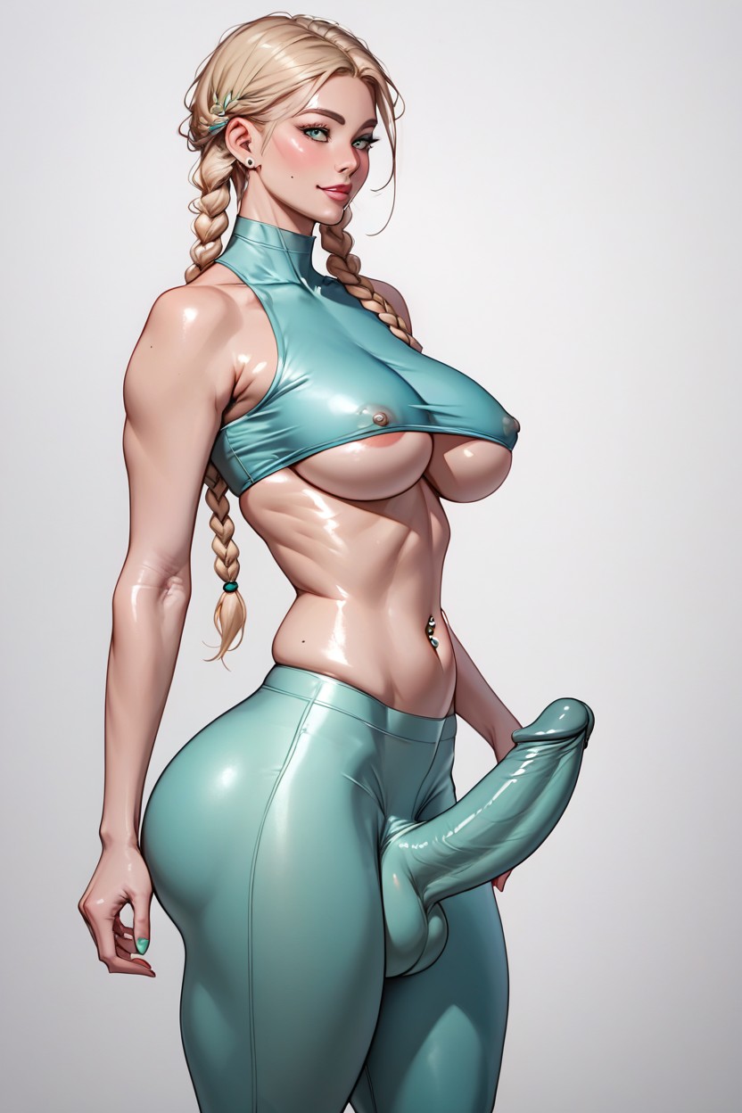 Underboob, Exaggerated Shelf-like Butt, Massive Shemale AI Porn
