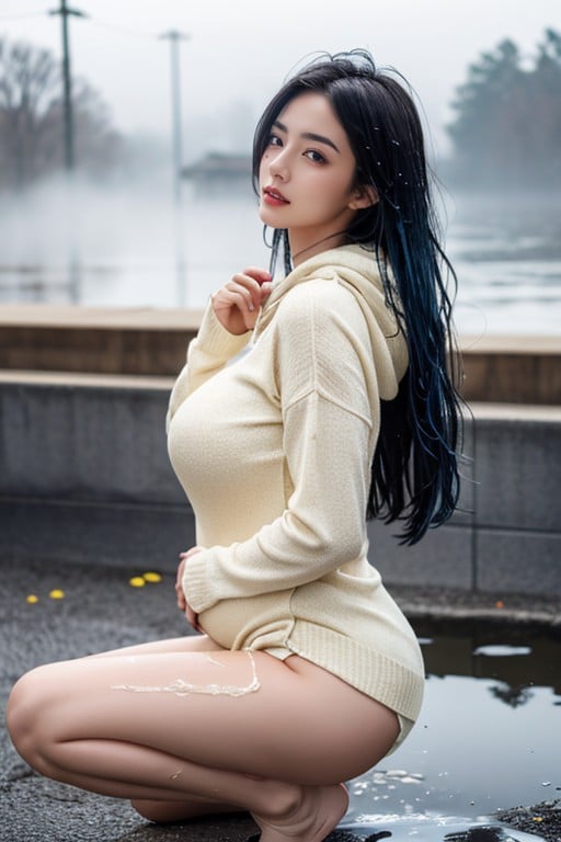 Medium Breasts, Blue Hair, Cum Everywhere Asian AI Porn