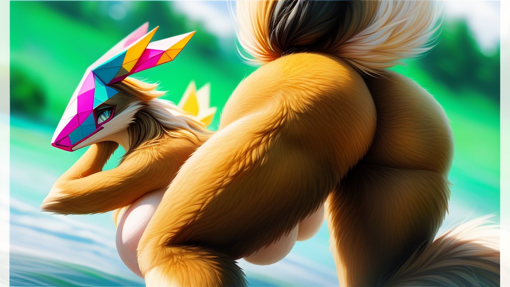 Polygon, Porygon, Massive Breasts Furry AI Porn