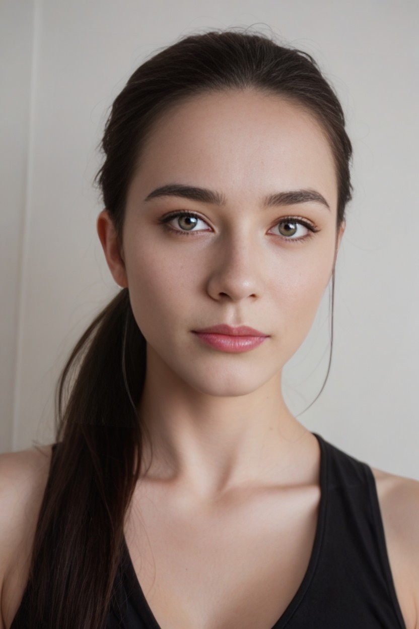Inverted triangle face ponytail strong willed face ai 