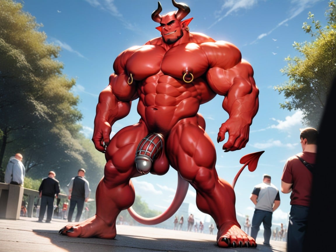Huge Muscles, Huge Legs, Heavy Nipple Rings AI Gay Porn