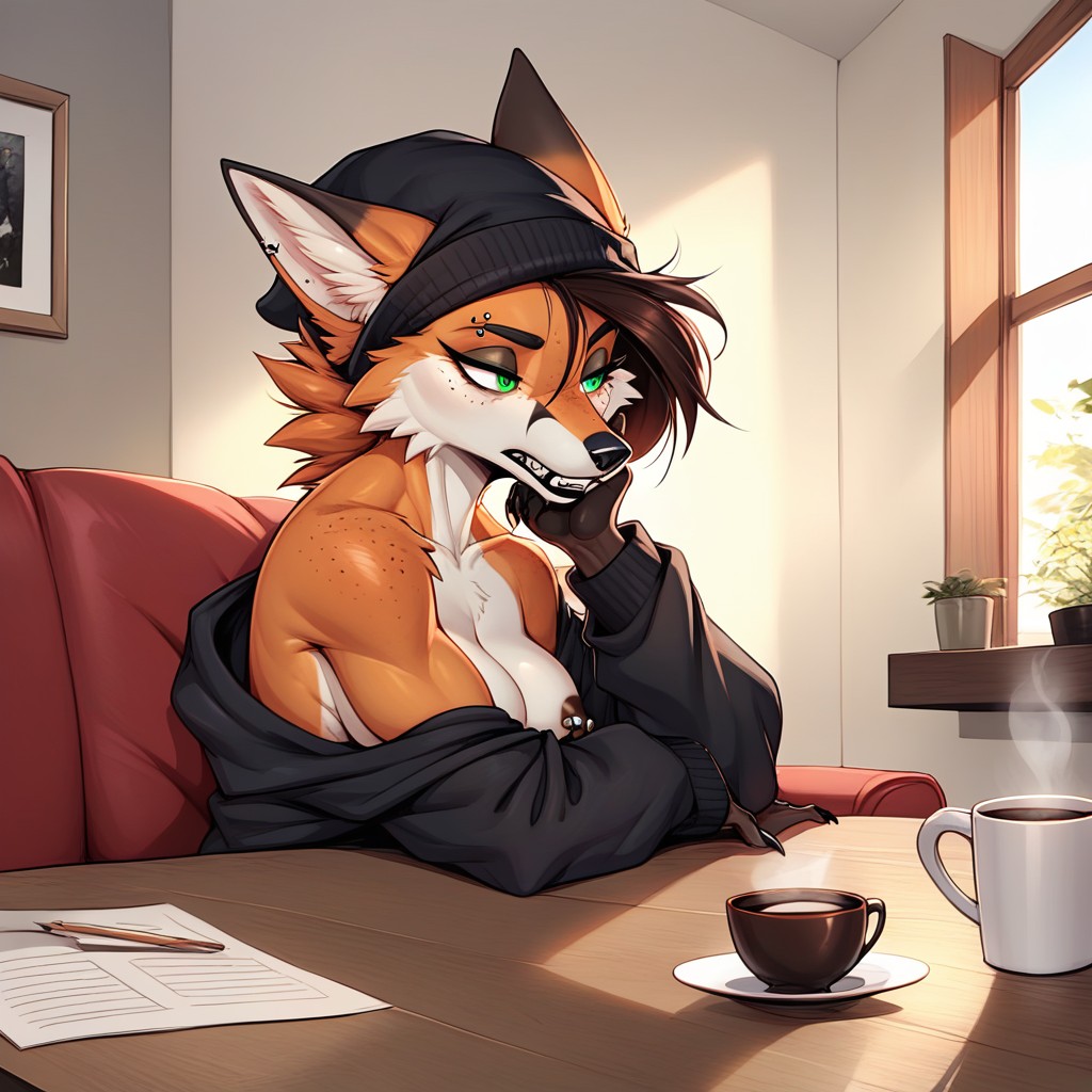 20s, Living Room, Older Female Furry AI Porn