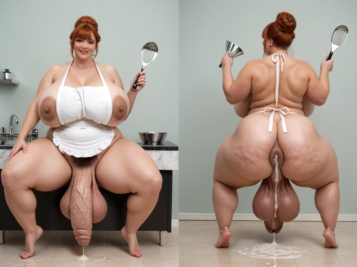 Cookiing With Cum, Flaccid Penis, Cumming Shemale AI Porn