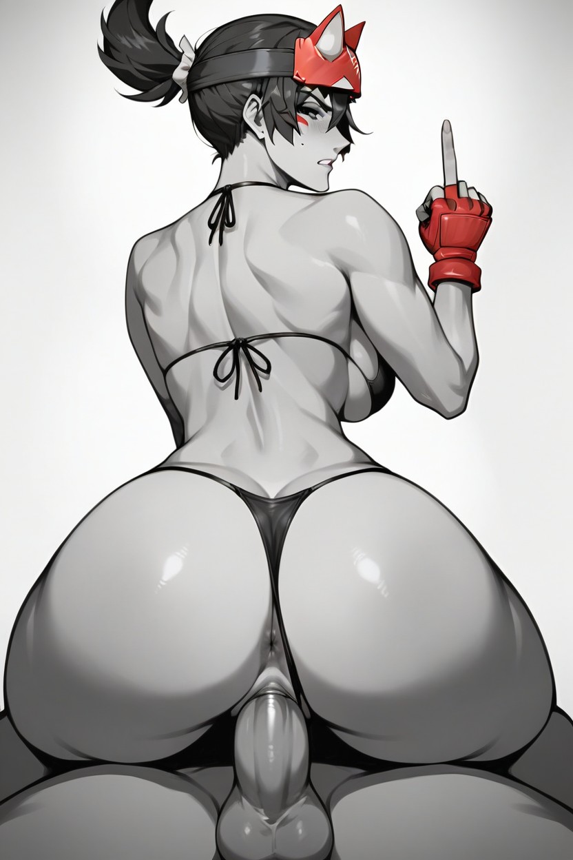 生气, 騎乘位 (第三者視角), Kiriko From Overwatch In A Bikini Riding A Gigantic Cock With Her Pussy Gripping Onto ItAI黄片
