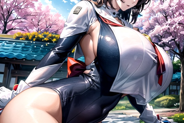 Sailor Uniform, Sideboob, Sakura Garden Hentai AI Porn