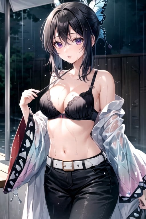 Kochou Shinobu (demon Slayer), Undressing, Wet Clothes AI Porn