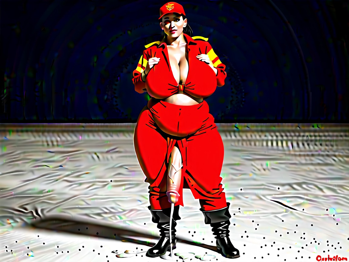 Suspenders, Cum Shot, Extremely Large Penis Shemale AI Porn