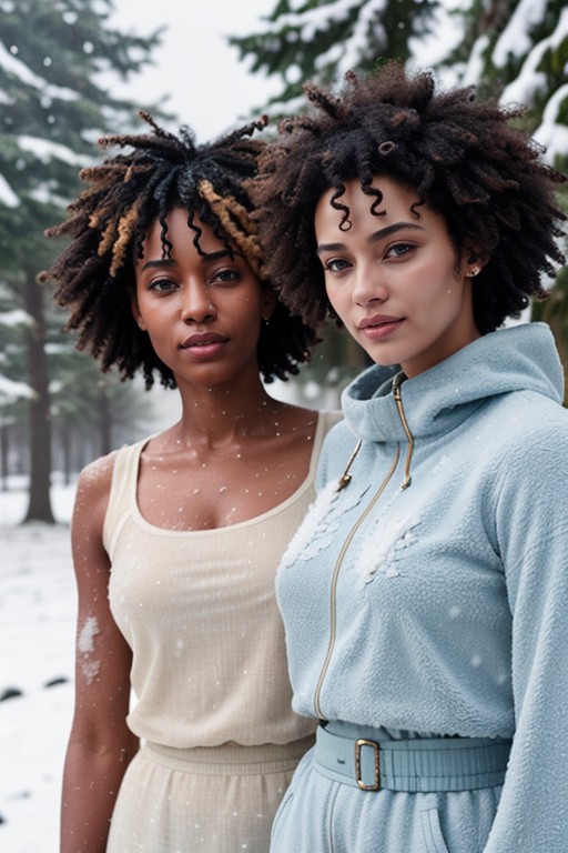 Afro, Sweaty, Light Blue Hair AI Gay Porn