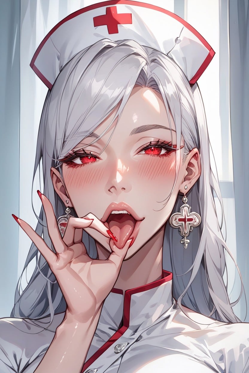 Blowjob Gesture, Unbottened, Massive Breast AI Porn