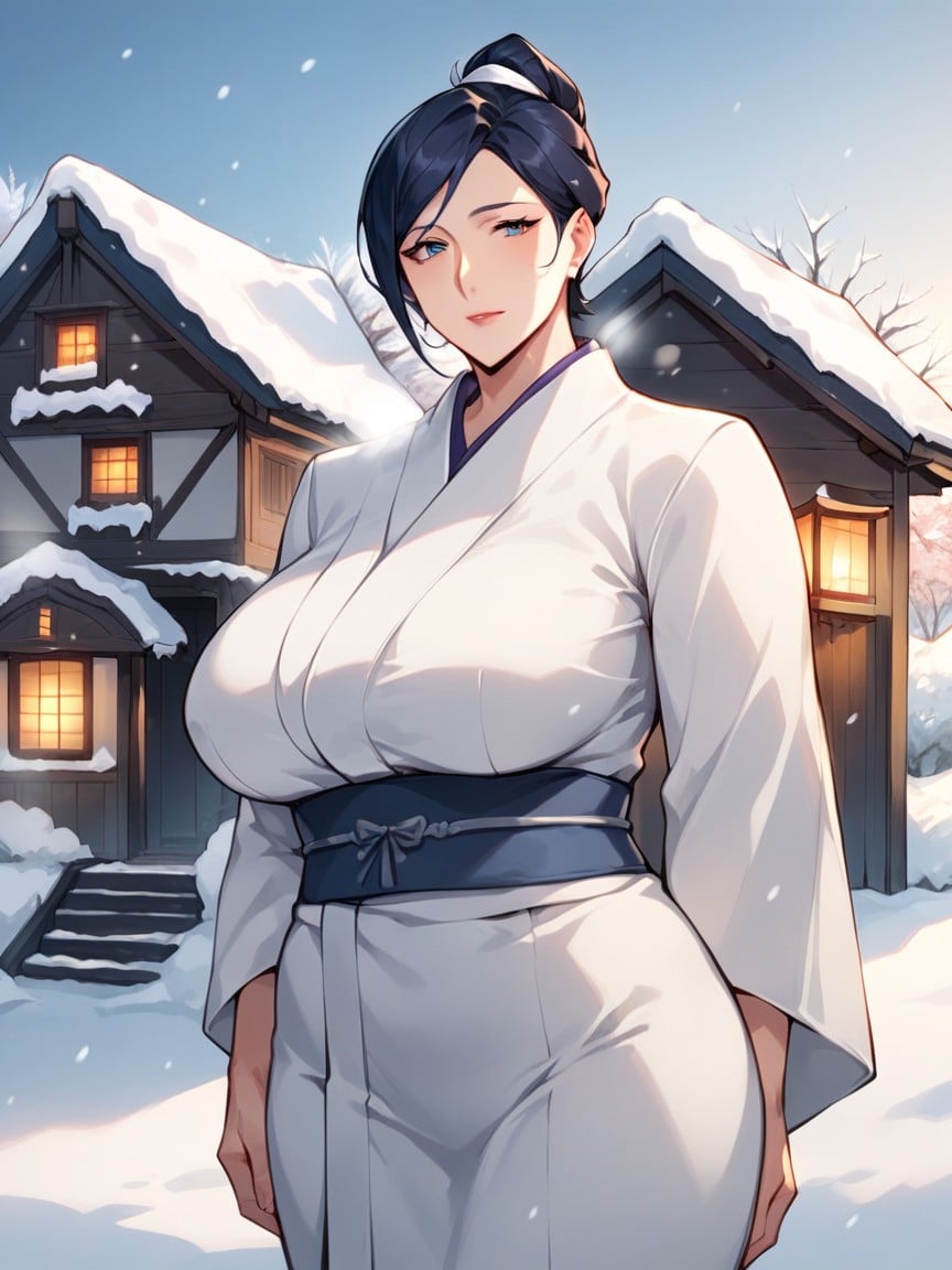 Yuki-onna, White Kimono, White-out Shemale AI Porn