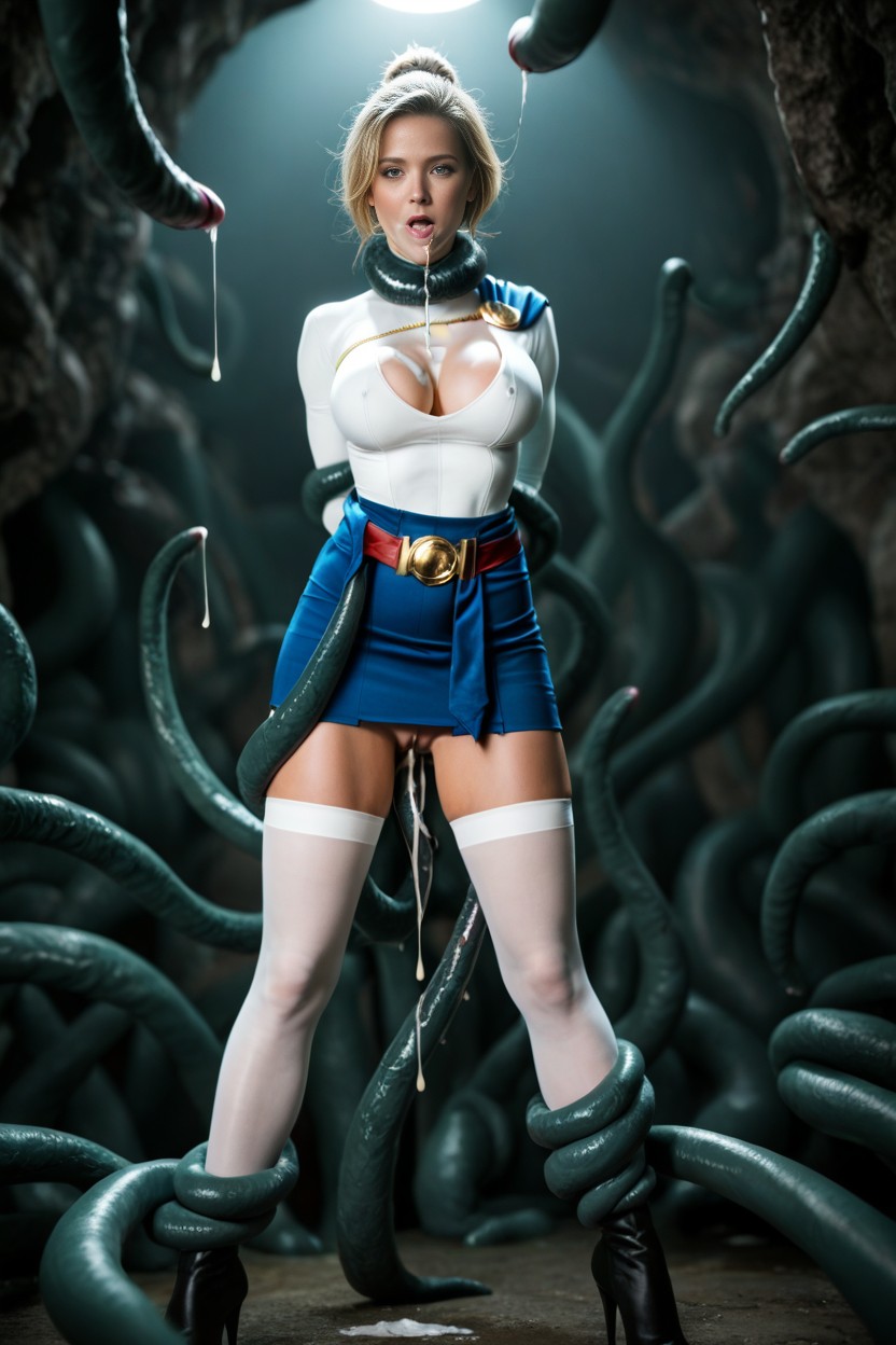 Having Orgasm, Tentacles, Many Tentacles Wrapped Around Waist AI Porn