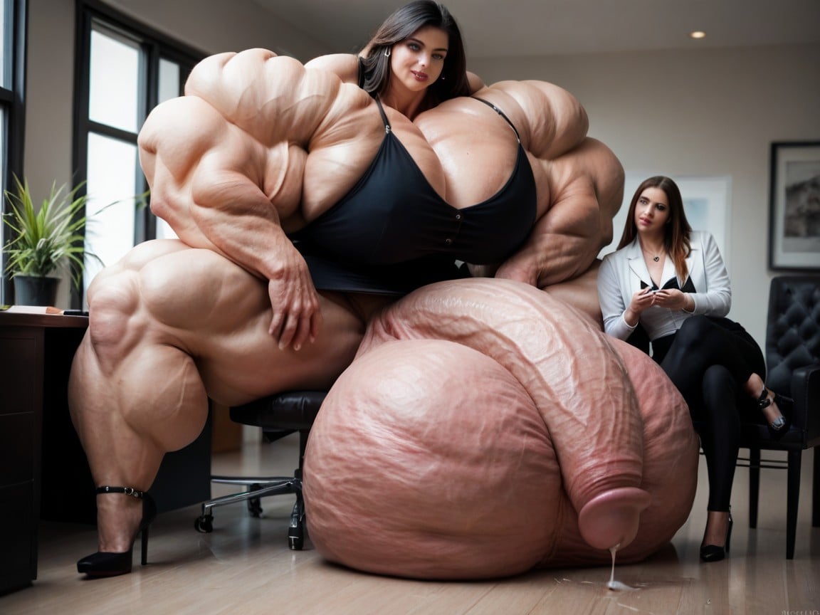 Gigantic Pectoralis Major, Stiletto Heels, Long Length Shemale AI Porn