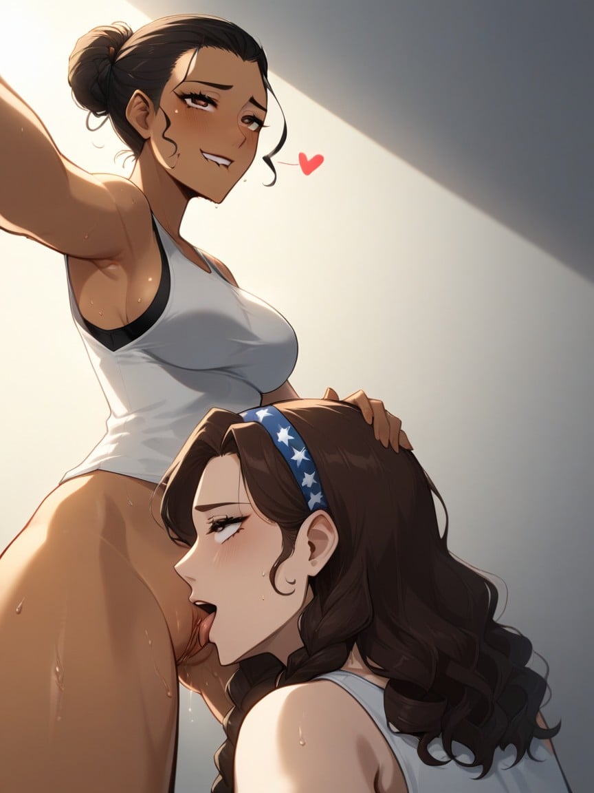 Ponytail, Brunette Hair, Gym AI Porn