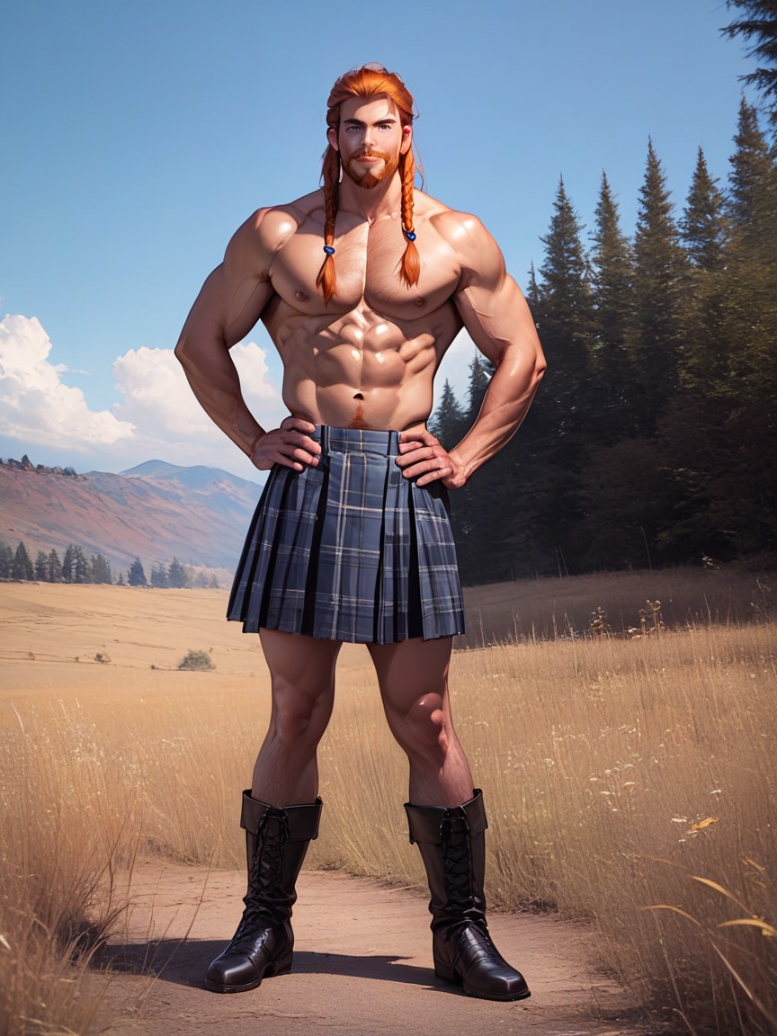 Muscular, High-quality, Beard AI Porn