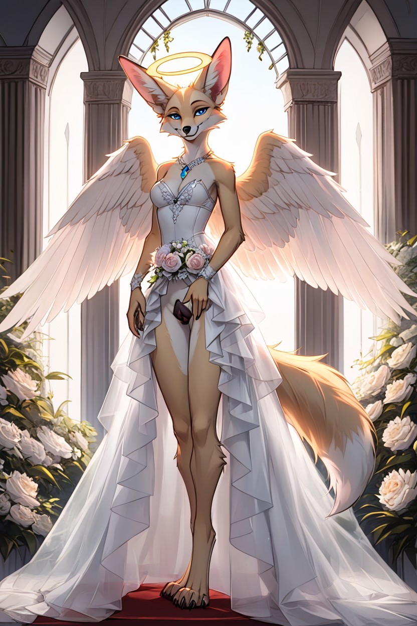 Blue Eyes, Halo, Fox Furry AI Porn