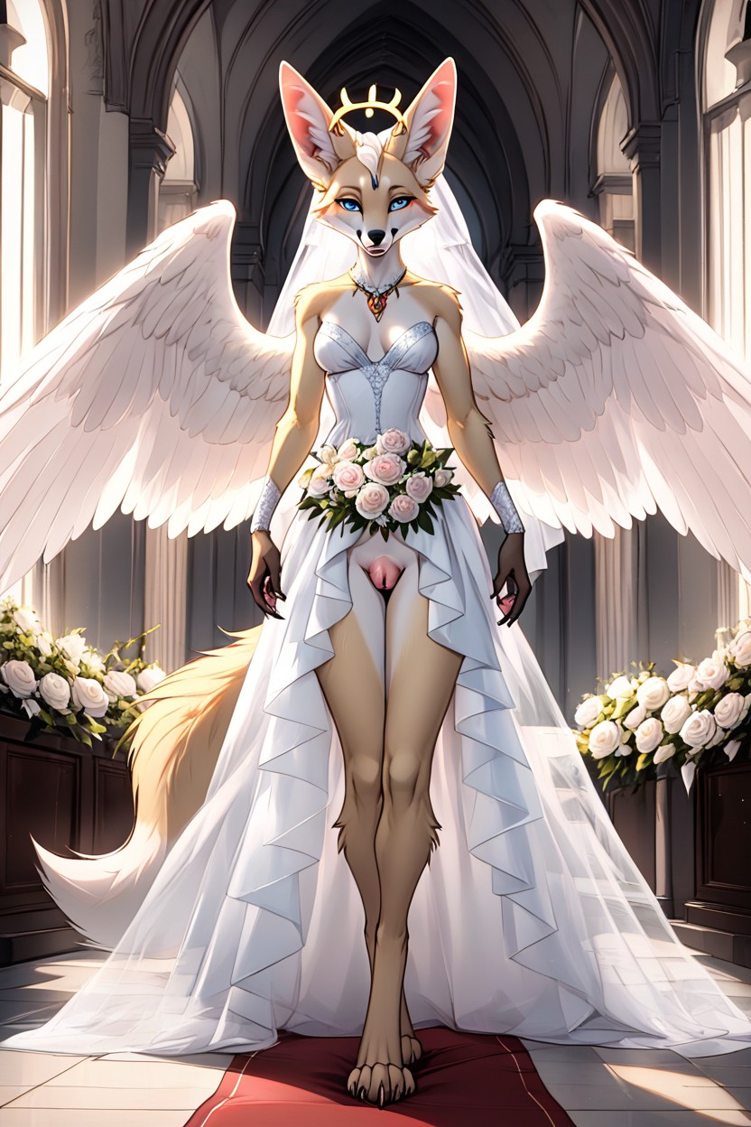Feet Tall, Medium Breast, Angel Furry AI Porn
