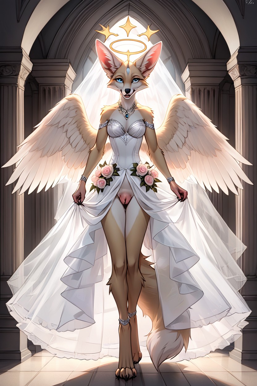 Backlit, Digitigrade Legs, Digits On Each Hands Furry AI Porn