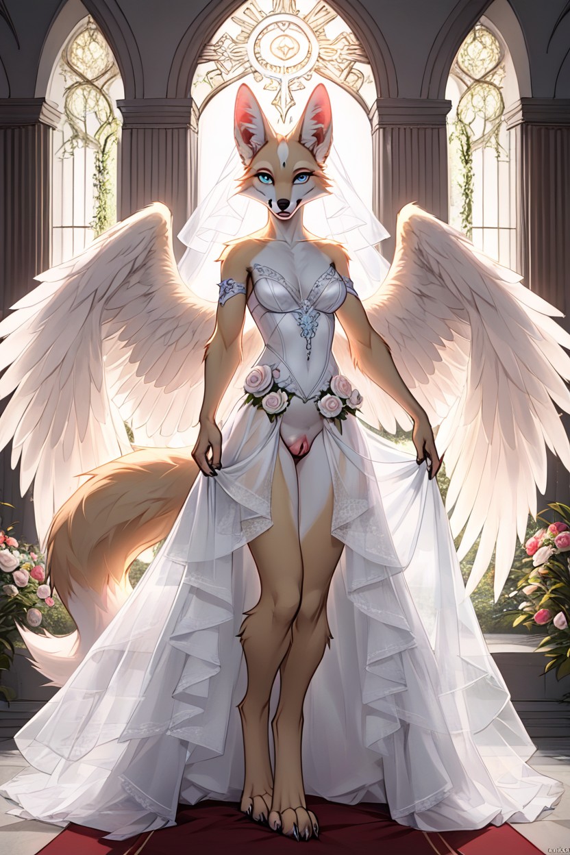 Digitigrade Legs, Angelic, Angel Furry AI Porn
