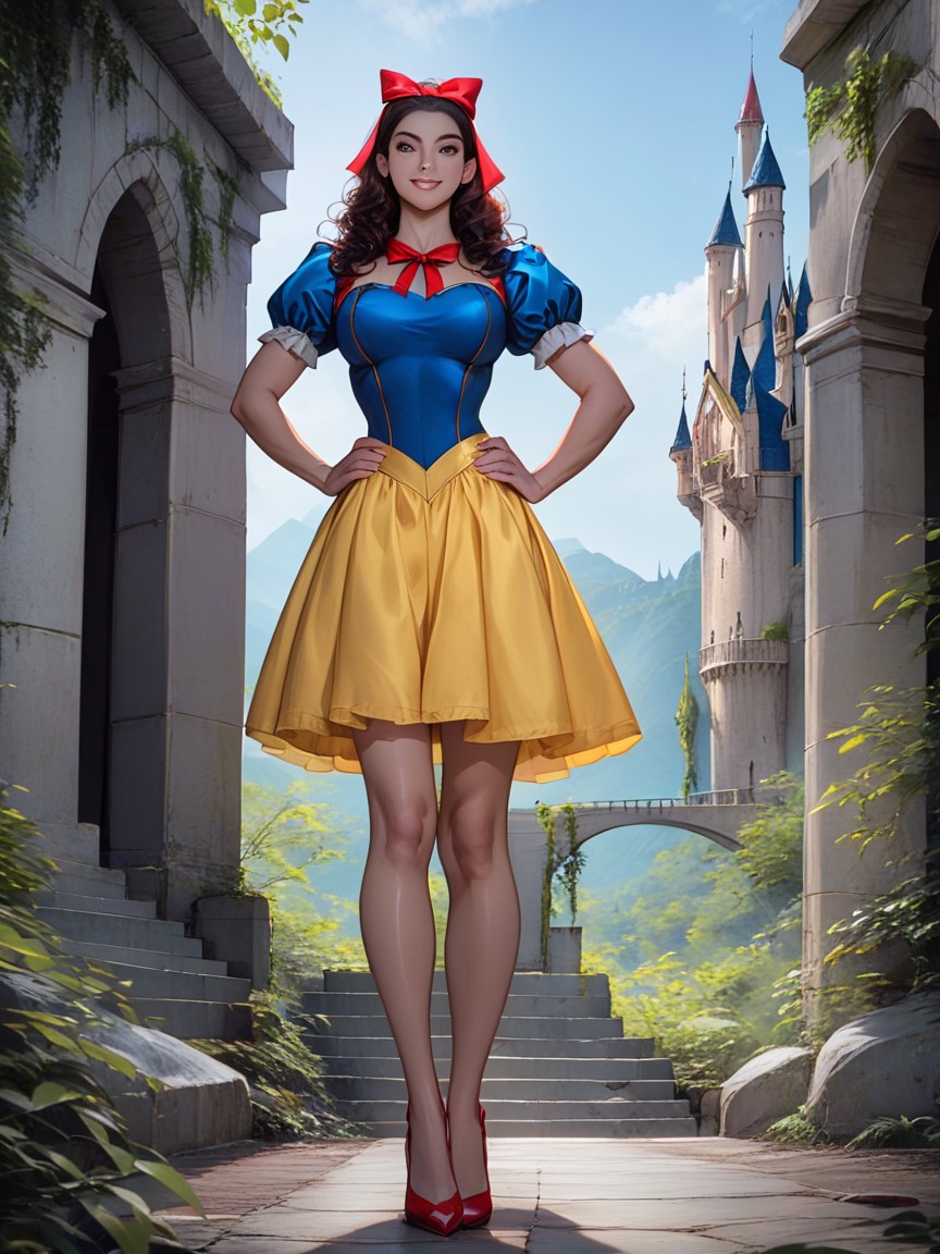 Blue Bodice, Hands On Hips, Detailed AI Porn