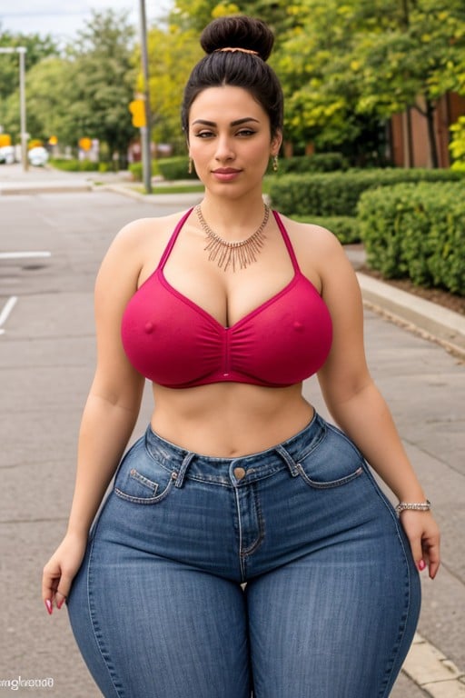 Thick Thighs, Full Figure, Blue Eyes AI Porn