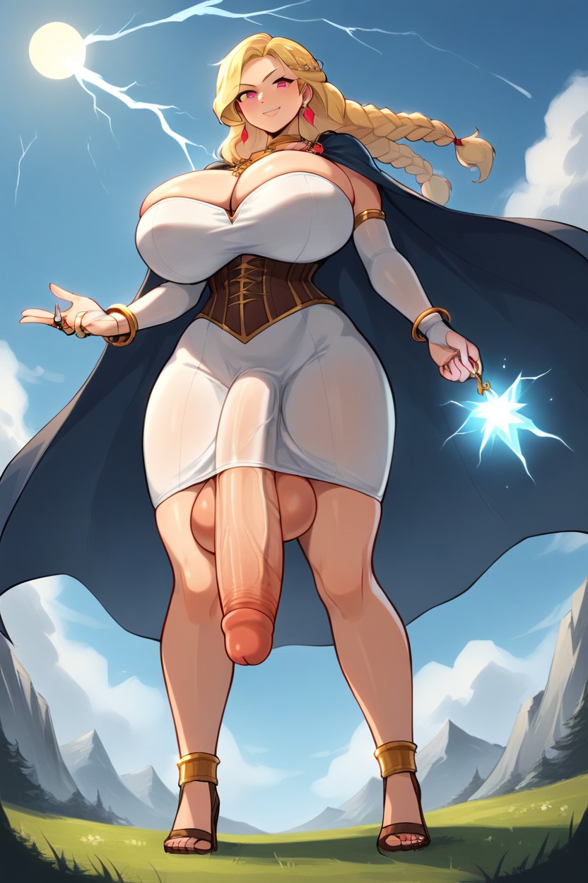 Looking Down On You, Holding Penis, Outside Shemale AI Porn