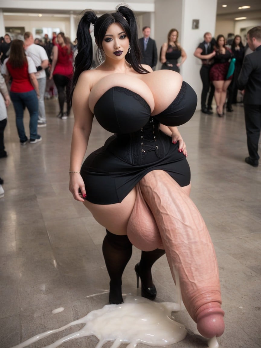 Extremely Thin Waist, Penis Humiliation, In Public AI Porn