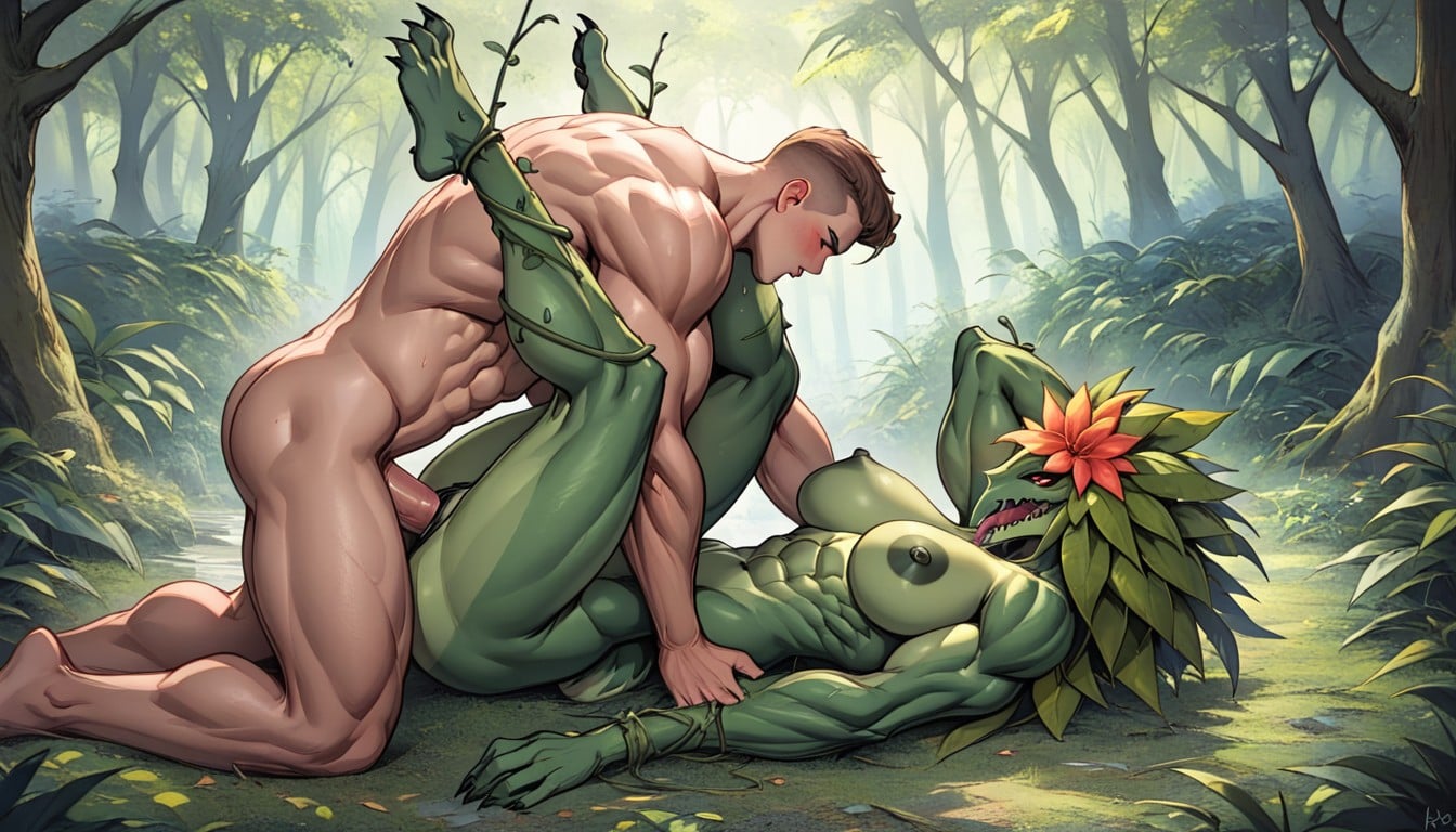 Large Breast, Muscular, Human Male Pentrating Female Plant Monster Furry AI Porn