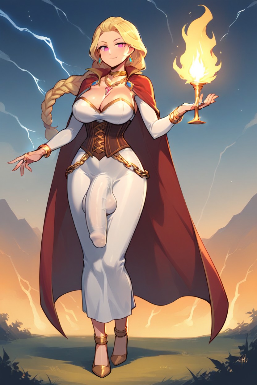 Lightning Magic, Gigantic, Ice Magic Shemale AI Porn