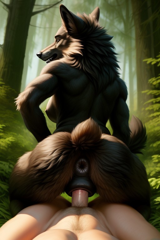 Female Werewolf, Werewolf Has A Large Puckered Anus, Werewolf Has Ass Up Furry AI Porn