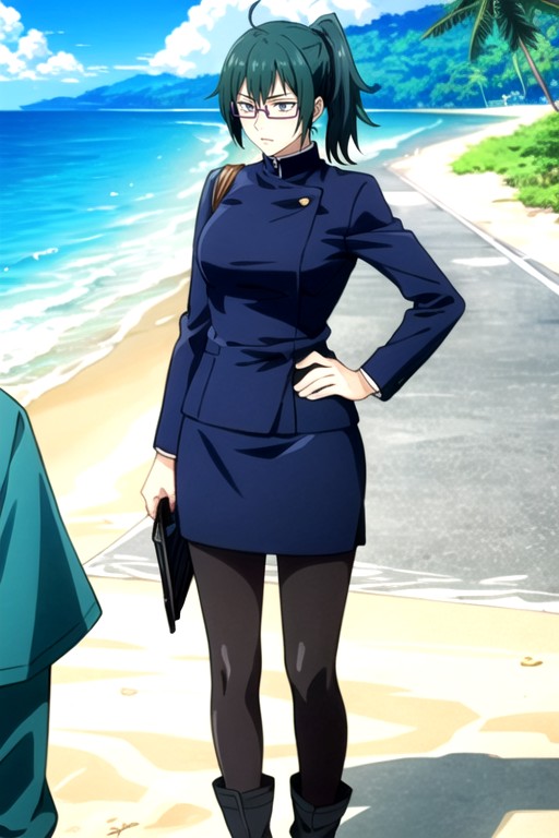 Beach, Maki Zenin (jujutsu Kaisen), Bikini Furry AI Porn