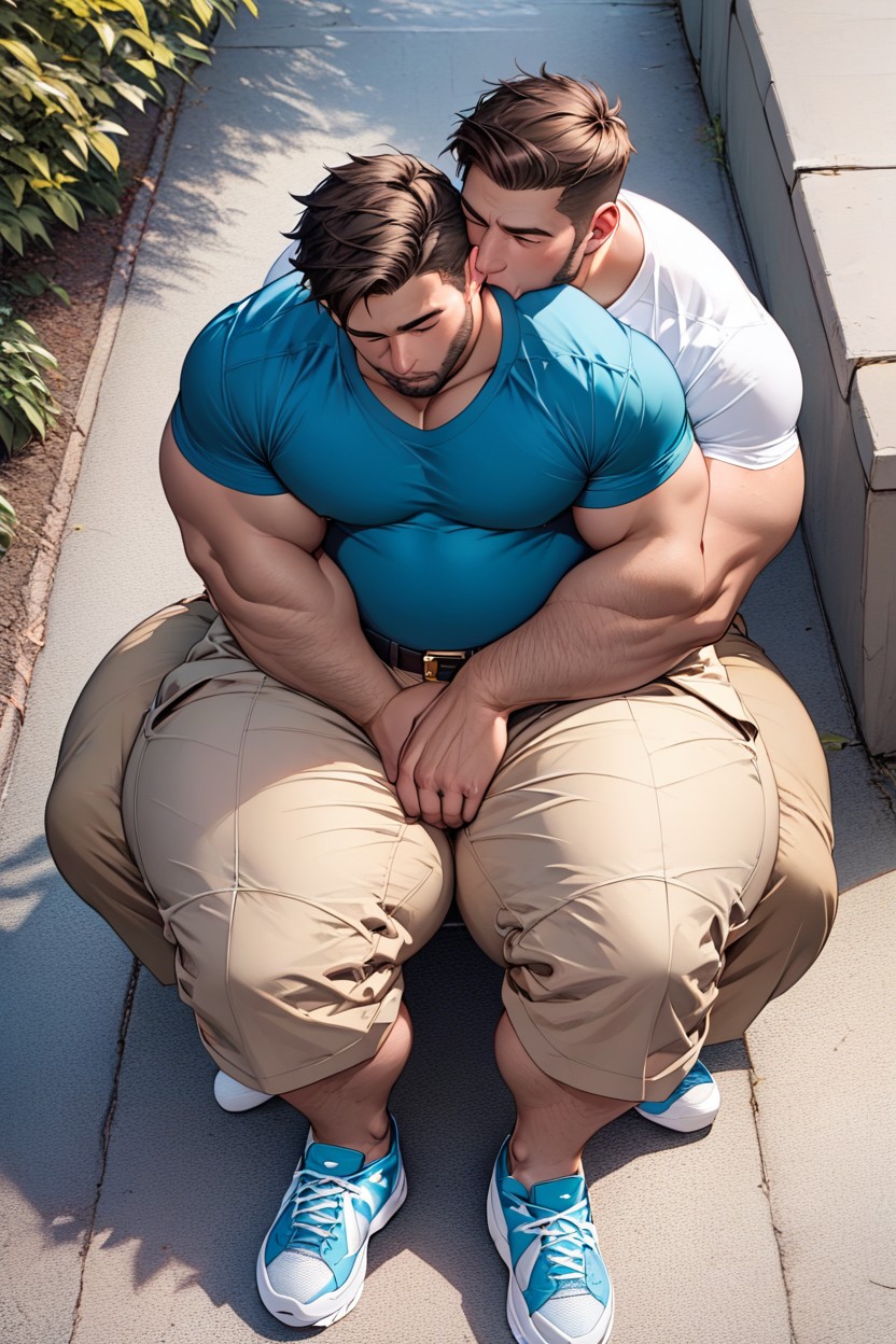 Fat Rolls, Short, Wide Hips AI Gay Porn