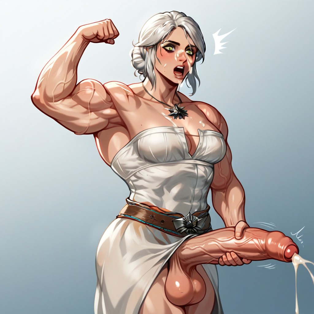 Masturbation, Big Fat Oversized Testicle Veins, Bounce Lines Shemale AI Porn