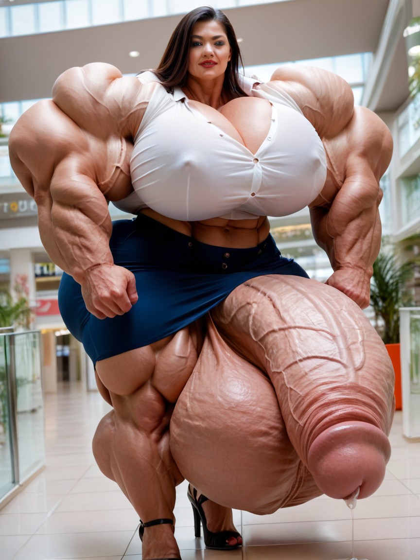 Asian, Skirt, Gigantic Penis Shemale AI Porn