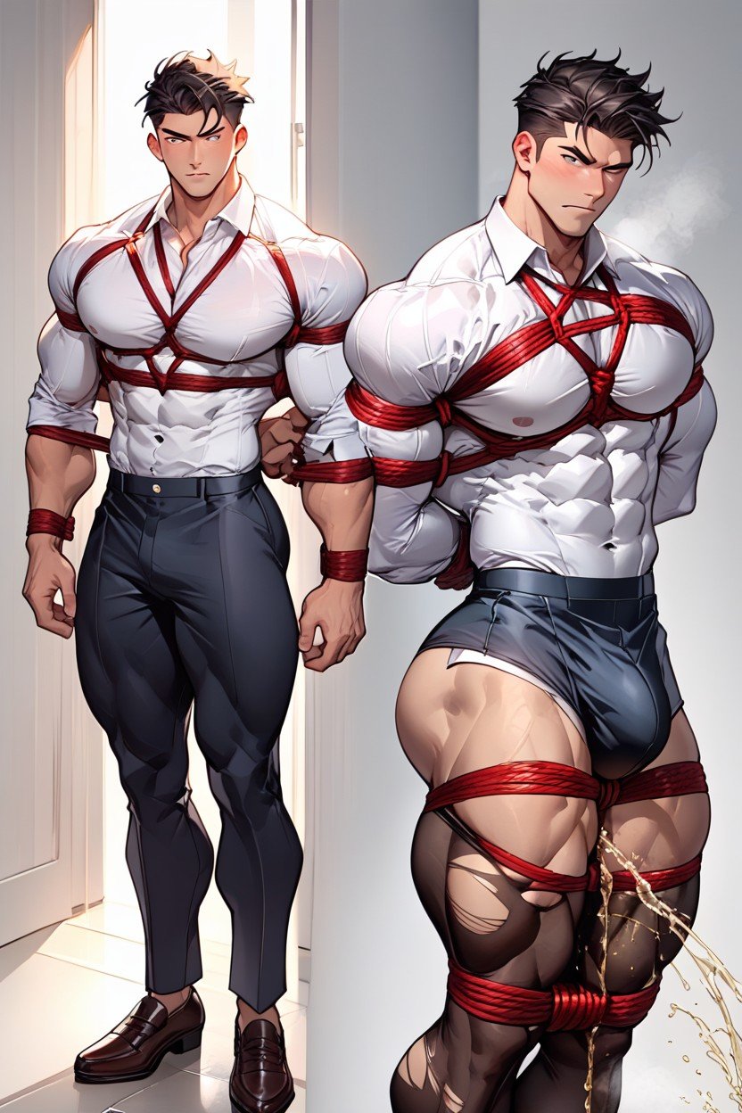 Muscular, Drinking Piss, Angry Face AI Gay Porn