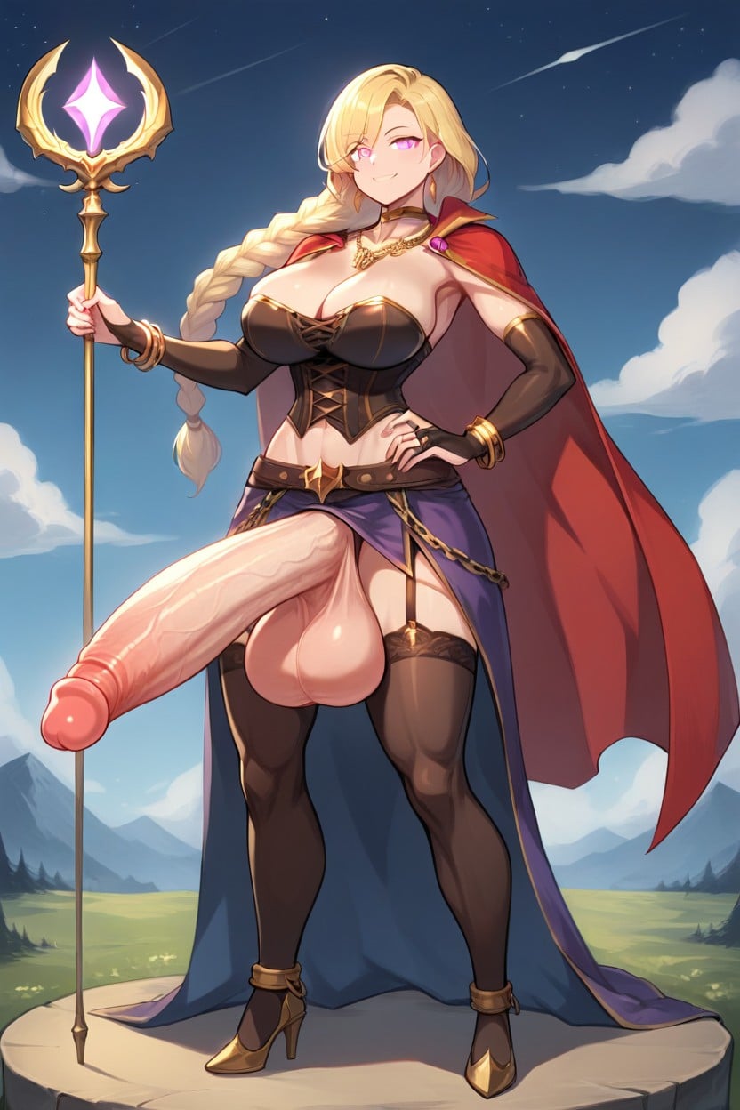 Cape, Outside, Thick Thighs Shemale AI Porn
