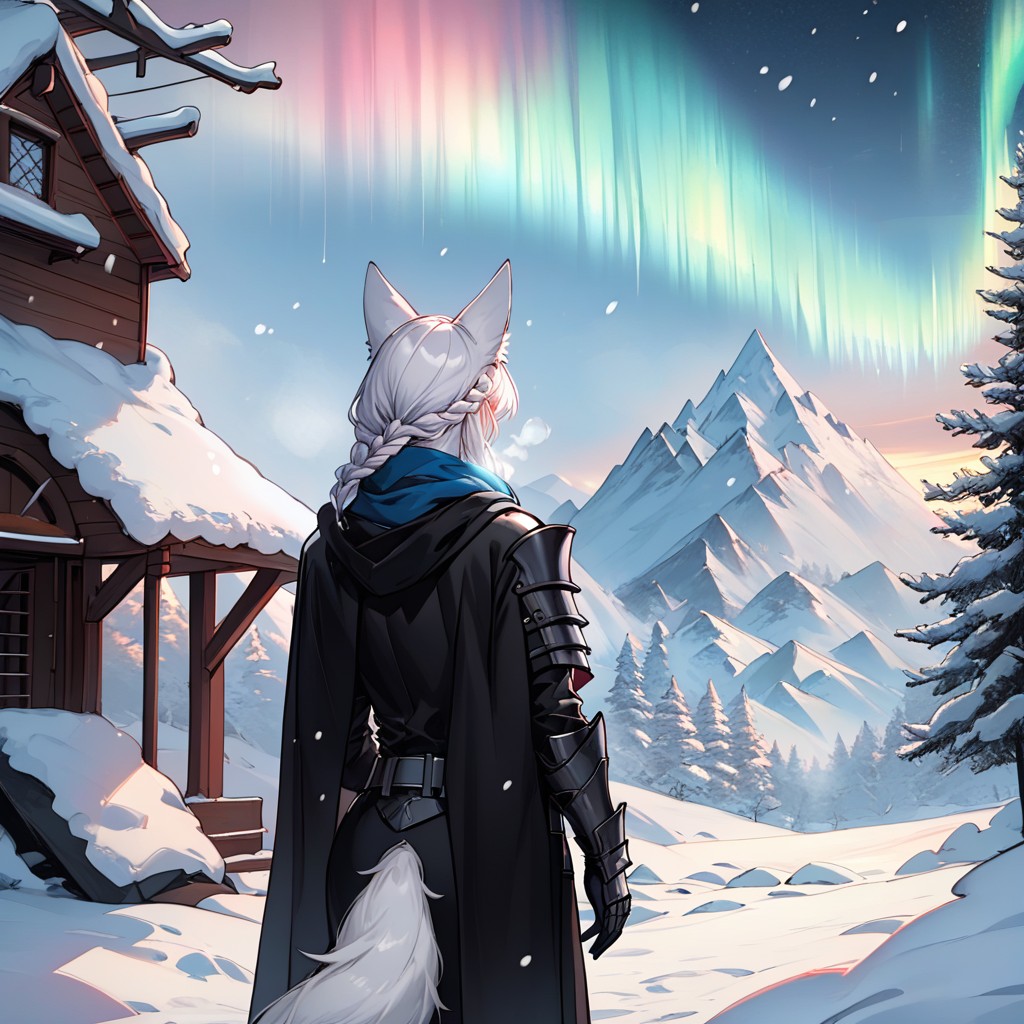 Long Length, Trees, Aurora Borealis Hentai AI Porn