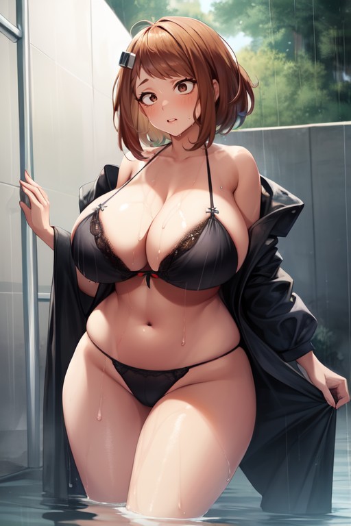 Outside, Tan Lines, Ochako Urarakamy Hero Academia Hentai AI Porn